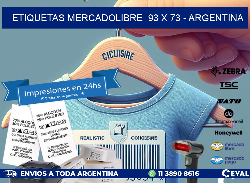 ETIQUETAS MERCADOLIBRE  93 x 73 - ARGENTINA