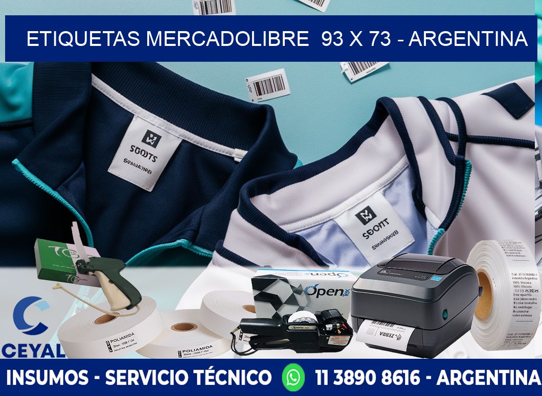 ETIQUETAS MERCADOLIBRE  93 x 73 - ARGENTINA