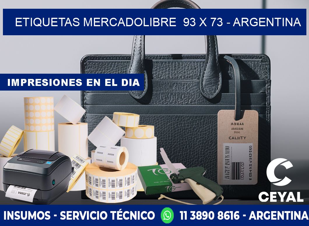 ETIQUETAS MERCADOLIBRE  93 x 73 - ARGENTINA