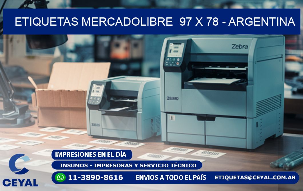 ETIQUETAS MERCADOLIBRE  97 x 78 - ARGENTINA