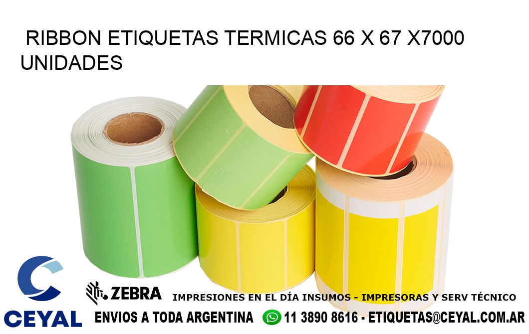 RIBBON ETIQUETAS TERMICAS 66 x 67 X7000 UNIDADES