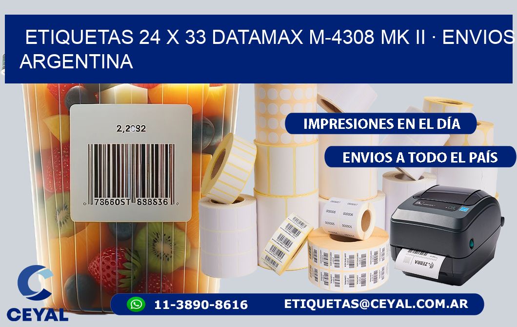 ETIQUETAS 24 x 33 DATAMAX M-4308 MK II · ENVIOS ARGENTINA