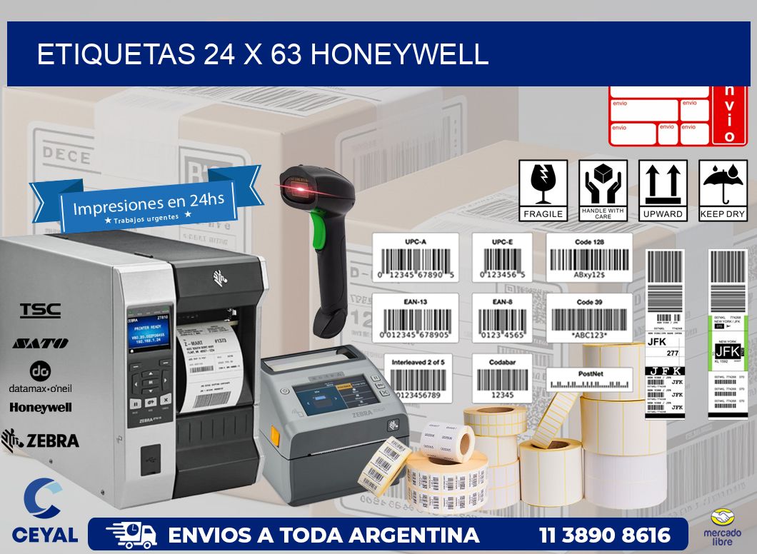 ETIQUETAS 24 x 63 HONEYWELL