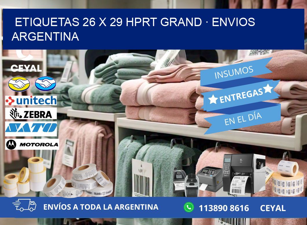 ETIQUETAS 26 x 29 HPRT GRAND · ENVIOS ARGENTINA