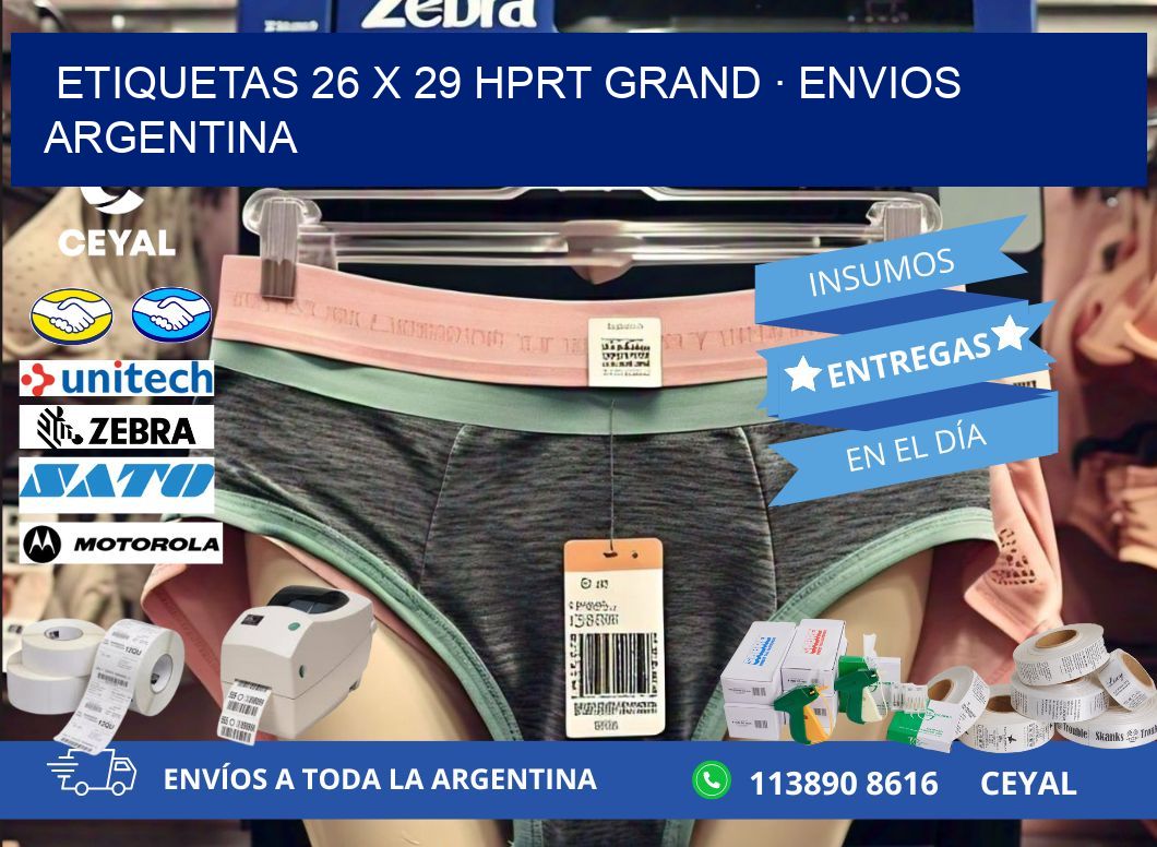 ETIQUETAS 26 x 29 HPRT GRAND · ENVIOS ARGENTINA