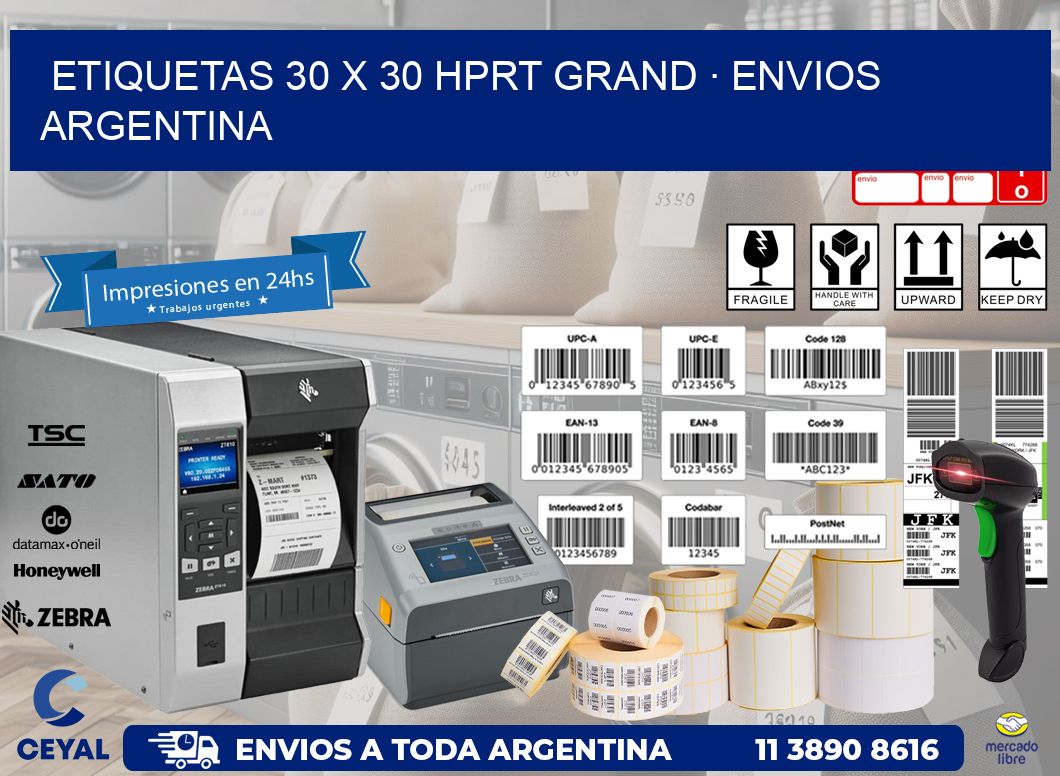 ETIQUETAS 30 x 30 HPRT GRAND · ENVIOS ARGENTINA