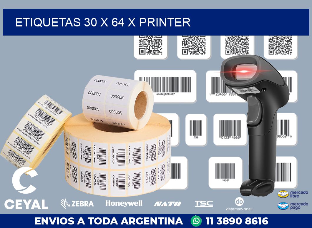 ETIQUETAS 30 x 64 X PRINTER