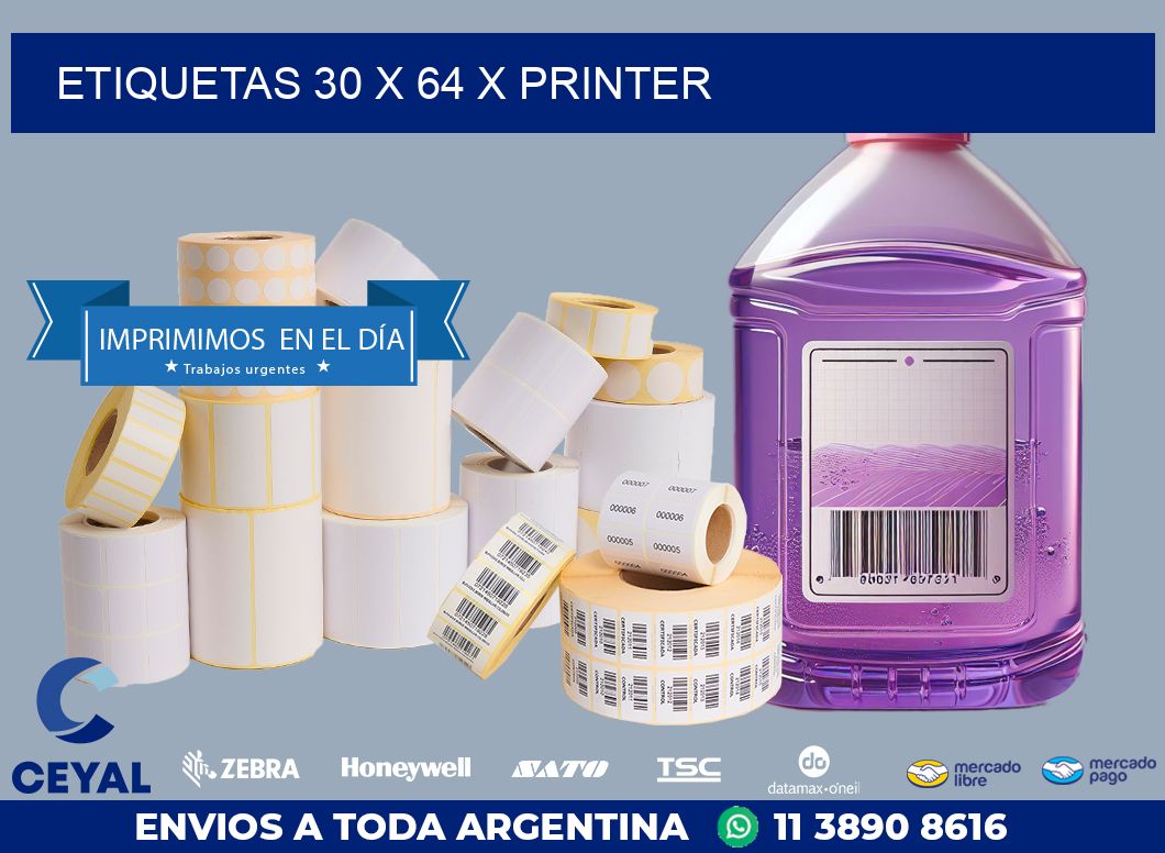 ETIQUETAS 30 x 64 X PRINTER
