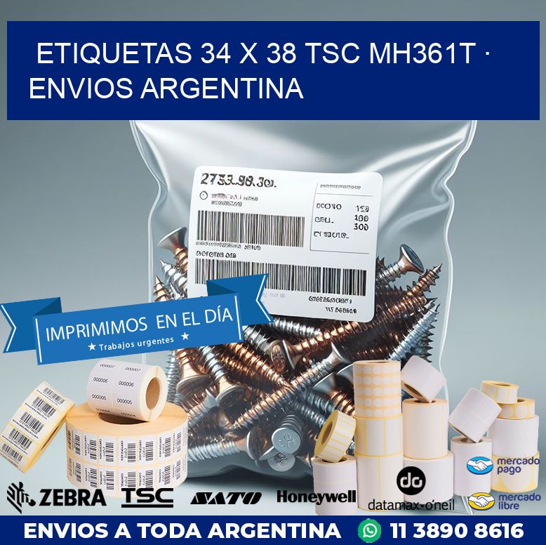 ETIQUETAS 34 x 38 TSC MH361T · ENVIOS ARGENTINA
