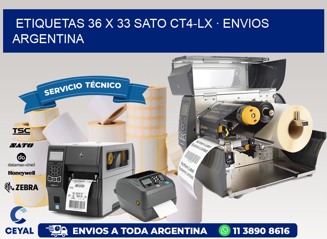 ETIQUETAS 36 x 33 SATO CT4-LX · ENVIOS ARGENTINA