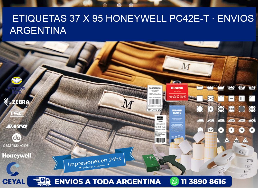 ETIQUETAS 37 x 95 HONEYWELL PC42E-T · ENVIOS ARGENTINA