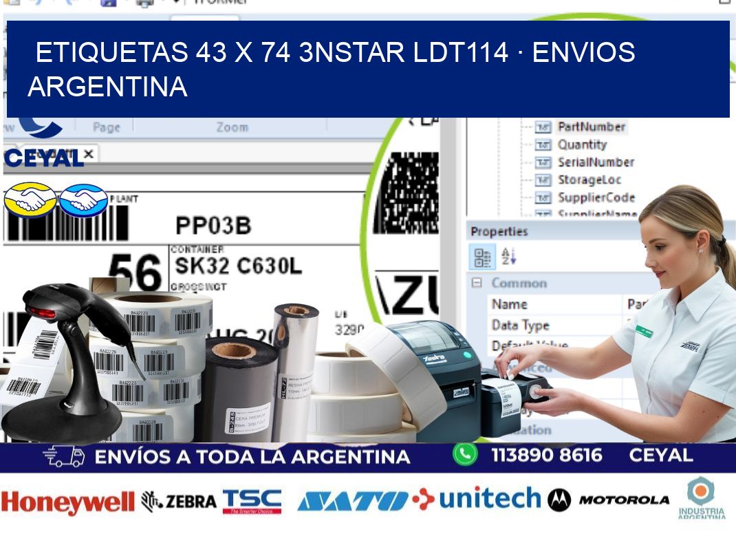 ETIQUETAS 43 x 74 3NSTAR LDT114 · ENVIOS ARGENTINA