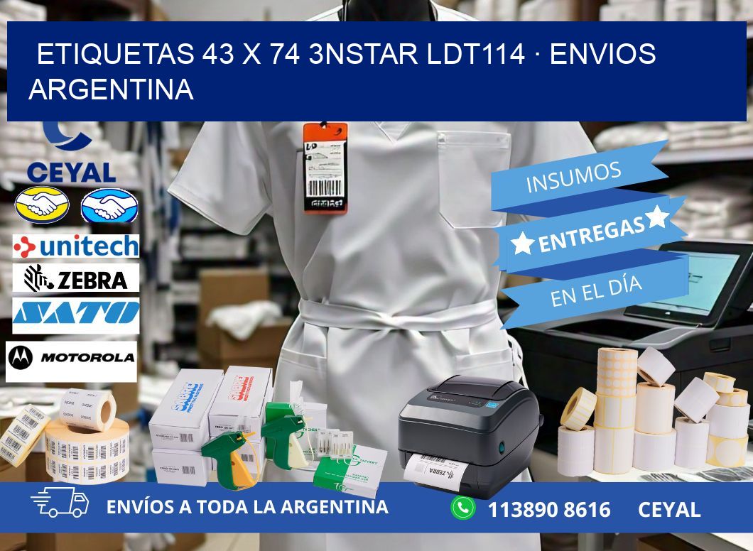 ETIQUETAS 43 x 74 3NSTAR LDT114 · ENVIOS ARGENTINA