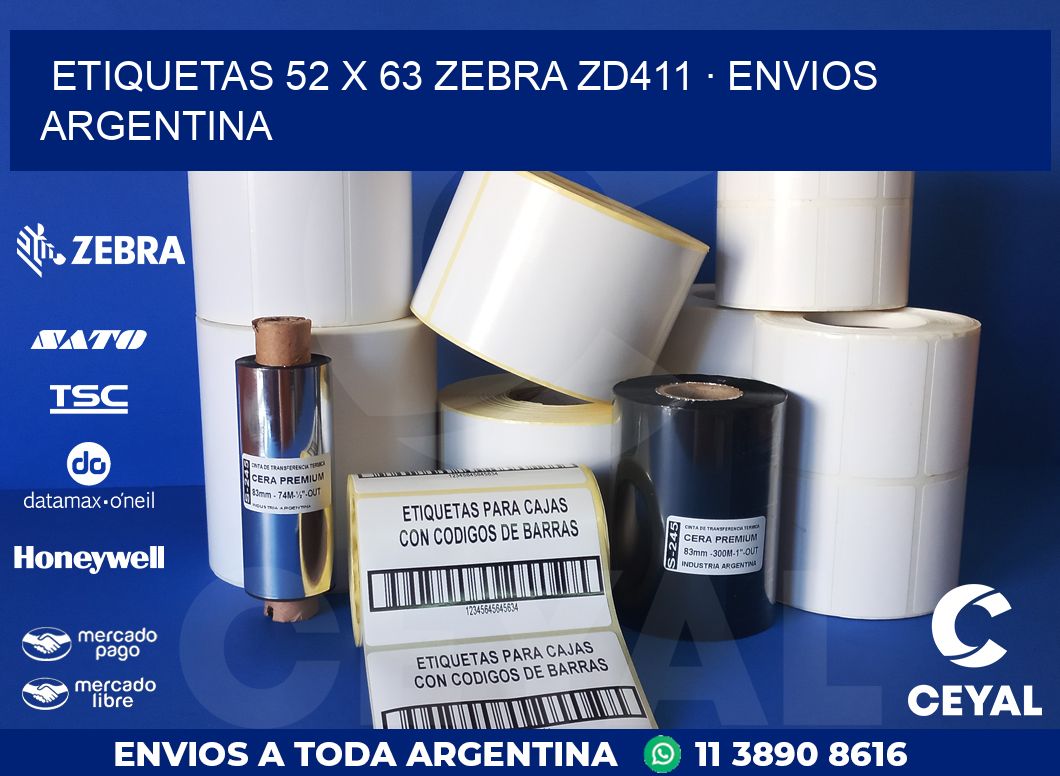 ETIQUETAS 52 x 63 ZEBRA ZD411 · ENVIOS ARGENTINA