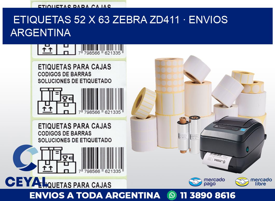 ETIQUETAS 52 x 63 ZEBRA ZD411 · ENVIOS ARGENTINA