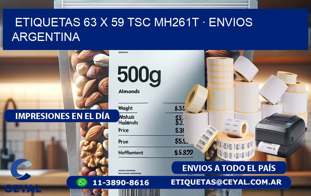 ETIQUETAS 63 x 59 TSC MH261T · ENVIOS ARGENTINA