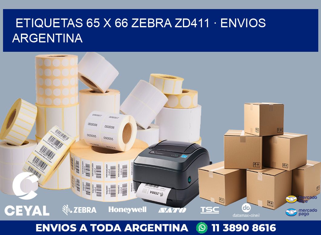 ETIQUETAS 65 x 66 ZEBRA ZD411 · ENVIOS ARGENTINA