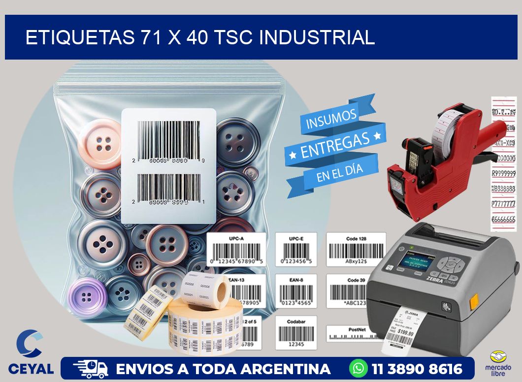 ETIQUETAS 71 x 40 TSC INDUSTRIAL