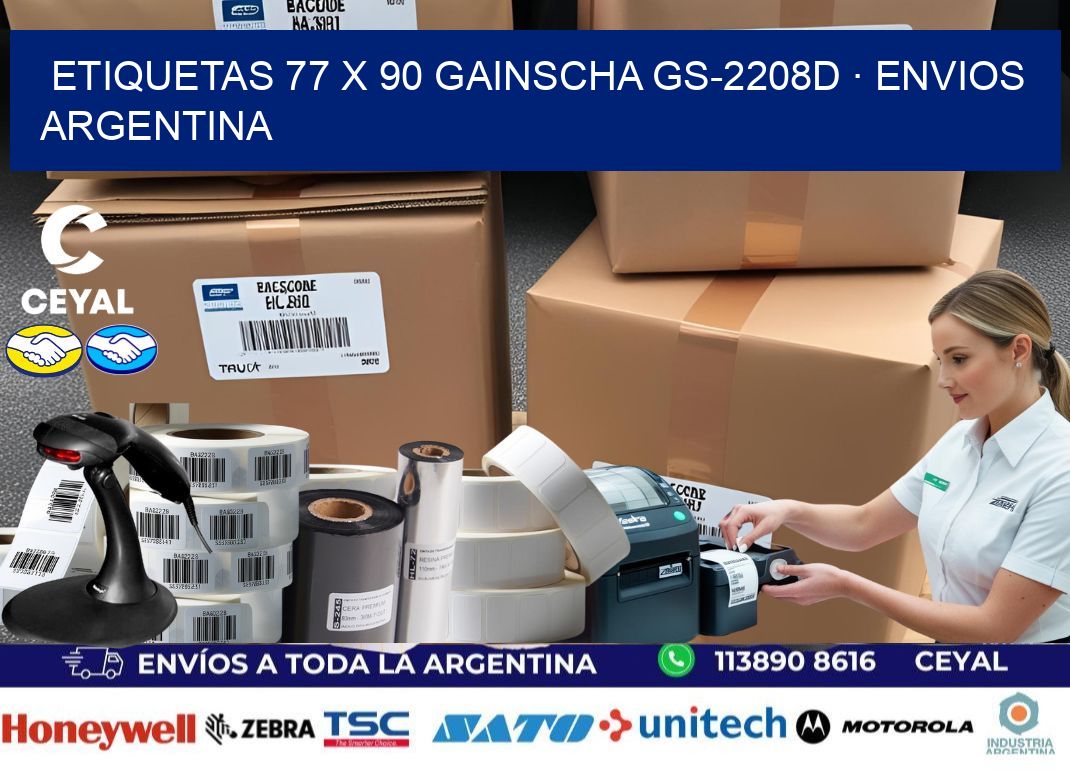ETIQUETAS 77 x 90 GAINSCHA GS-2208D · ENVIOS ARGENTINA