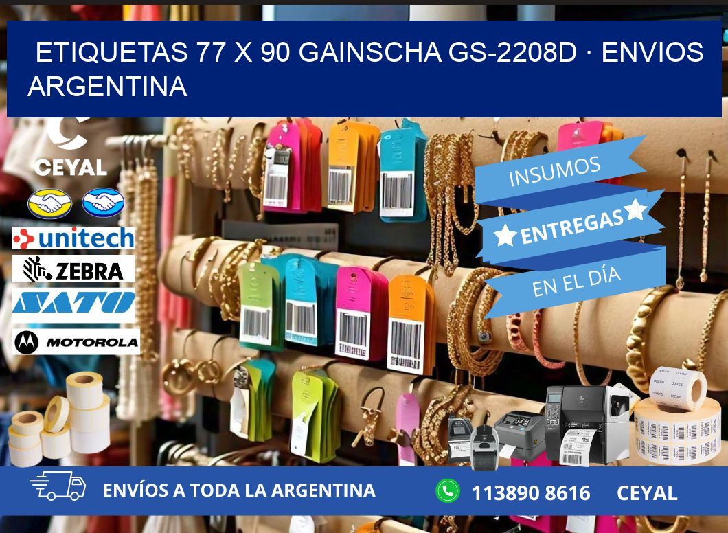 ETIQUETAS 77 x 90 GAINSCHA GS-2208D · ENVIOS ARGENTINA