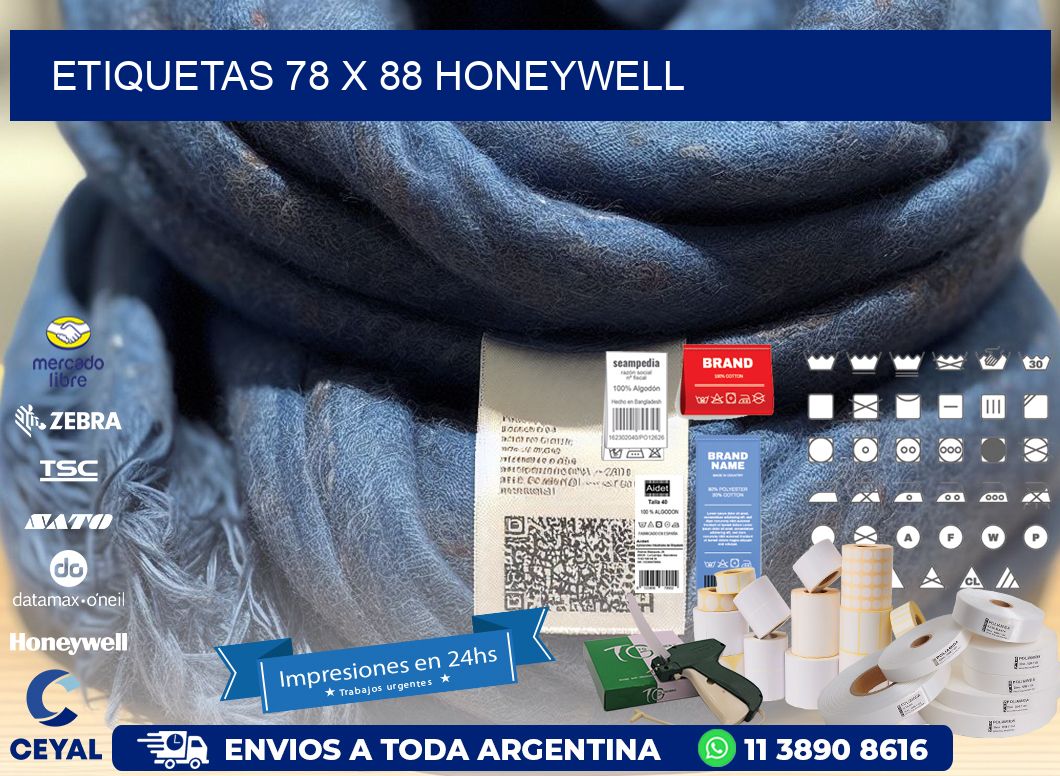 ETIQUETAS 78 x 88 HONEYWELL