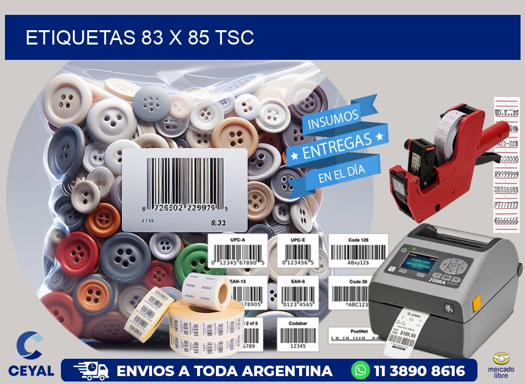 ETIQUETAS 83 x 85 TSC