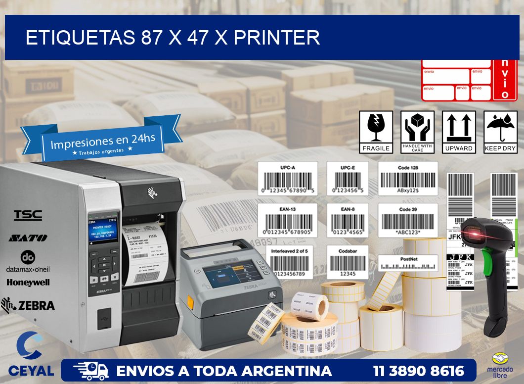 ETIQUETAS 87 x 47 X PRINTER
