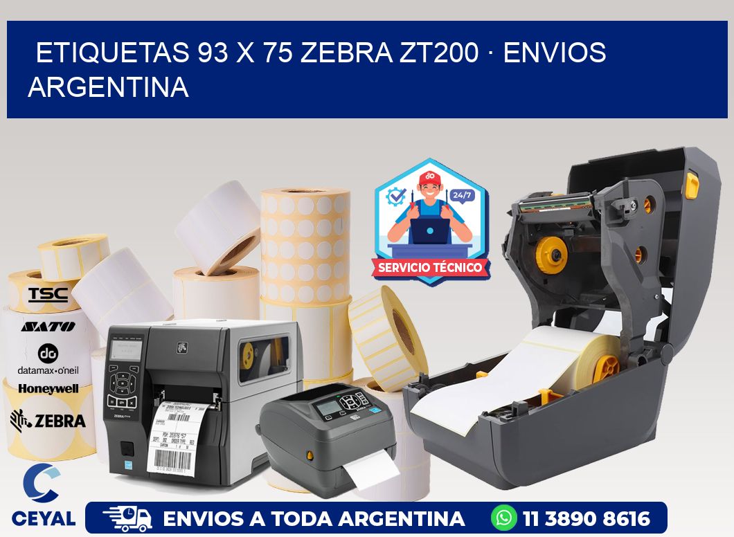 ETIQUETAS 93 x 75 ZEBRA ZT200 · ENVIOS ARGENTINA