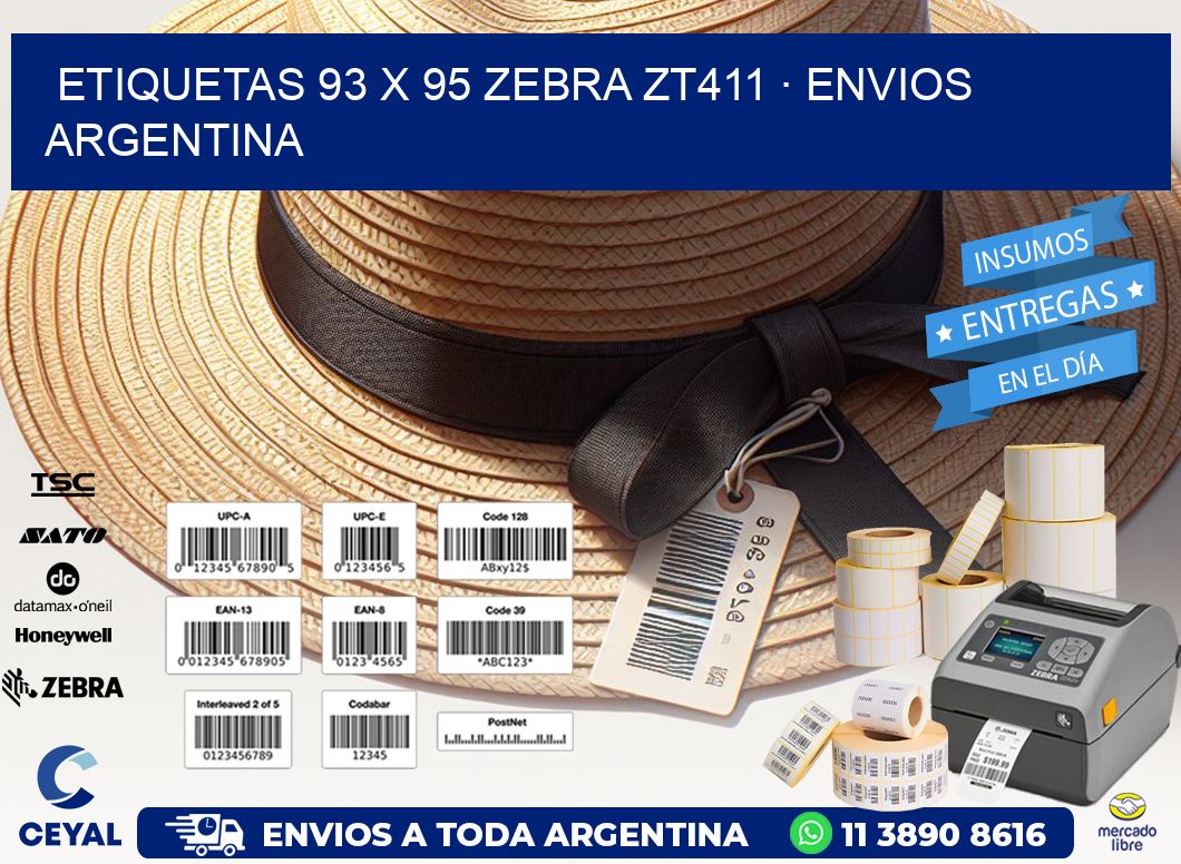 ETIQUETAS 93 x 95 ZEBRA ZT411 · ENVIOS ARGENTINA