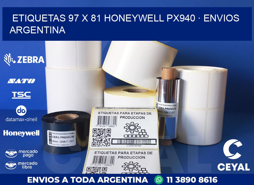 ETIQUETAS 97 x 81 HONEYWELL PX940 · ENVIOS ARGENTINA