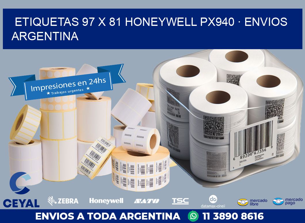 ETIQUETAS 97 x 81 HONEYWELL PX940 · ENVIOS ARGENTINA