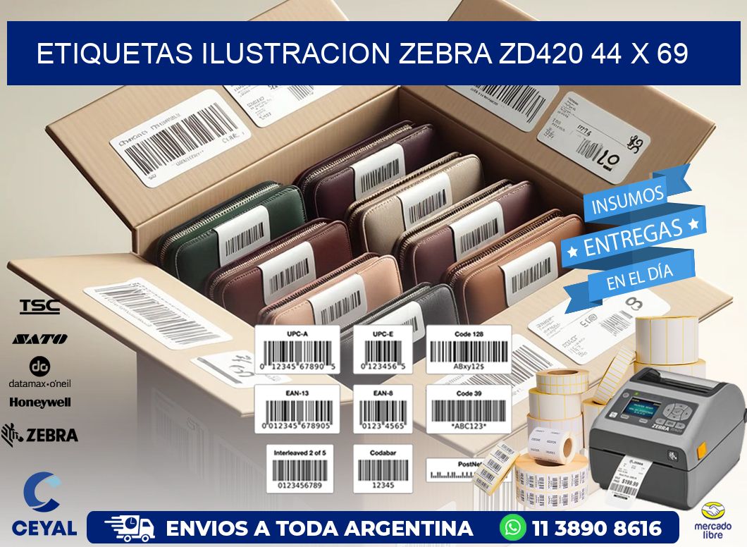 ETIQUETAS ILUSTRACION ZEBRA ZD420 44 x 69