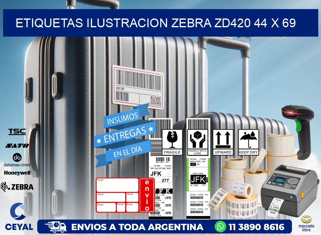 ETIQUETAS ILUSTRACION ZEBRA ZD420 44 x 69
