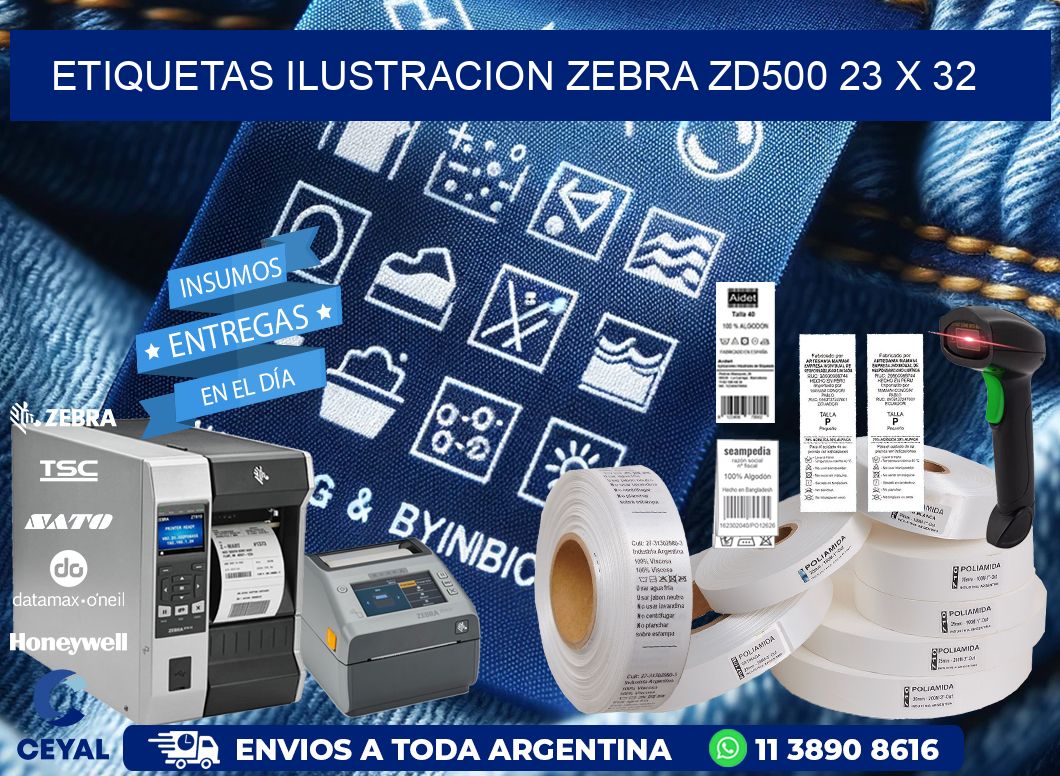 ETIQUETAS ILUSTRACION ZEBRA ZD500 23 x 32