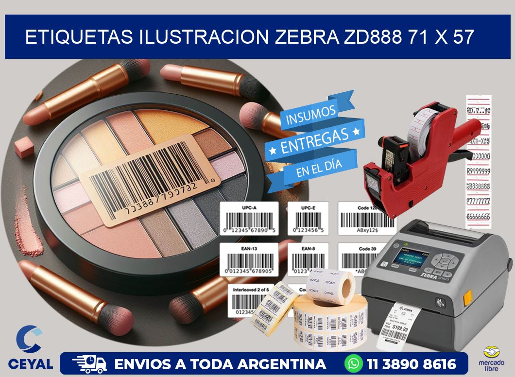 ETIQUETAS ILUSTRACION ZEBRA ZD888 71 x 57
