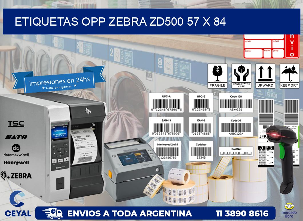 ETIQUETAS OPP ZEBRA ZD500 57 x 84