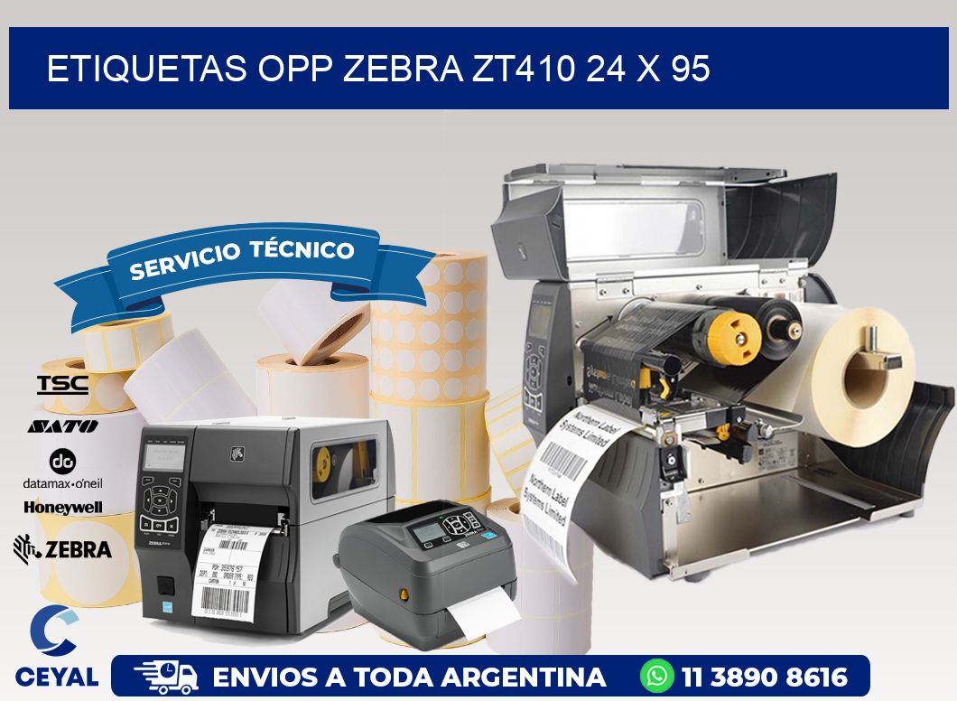 ETIQUETAS OPP ZEBRA ZT410 24 x 95