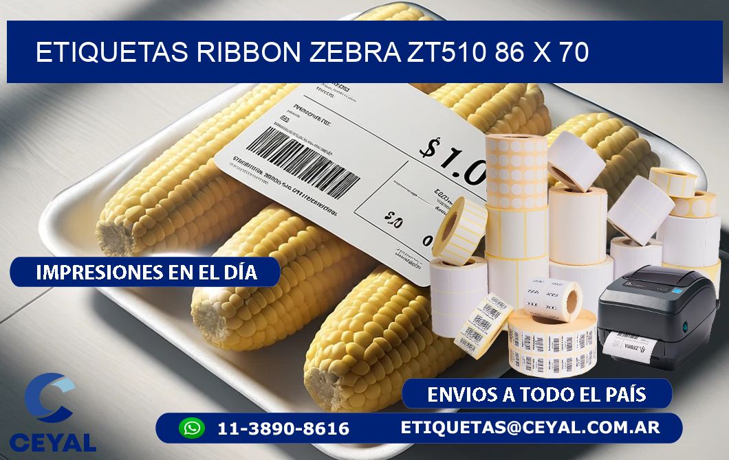 ETIQUETAS RIBBON Zebra ZT510 86 x 70