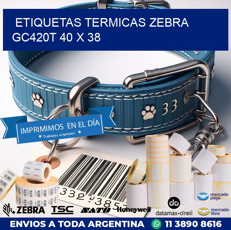 ETIQUETAS TERMICAS ZEBRA GC420T 40 x 38