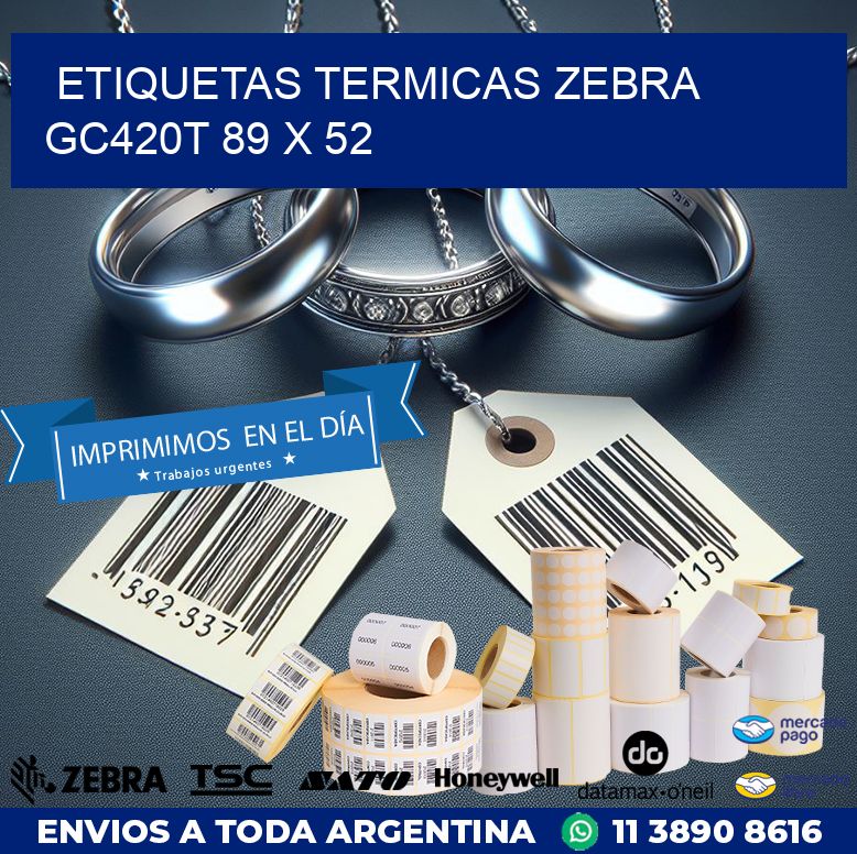 ETIQUETAS TERMICAS ZEBRA GC420T 89 x 52