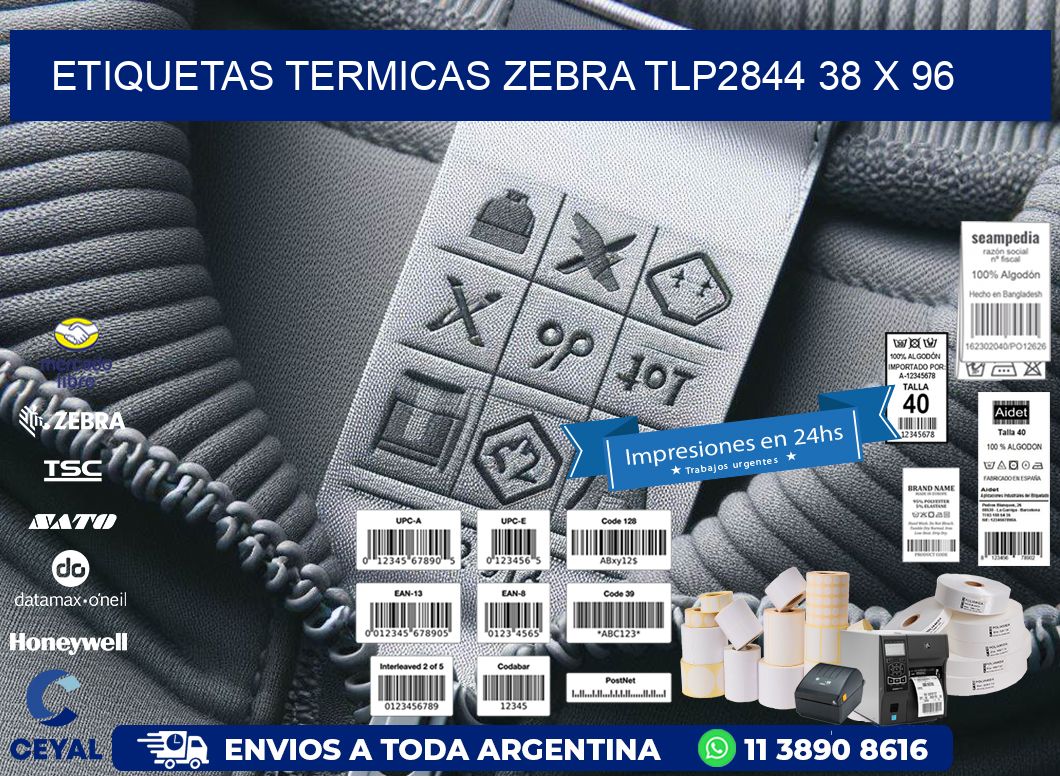 ETIQUETAS TERMICAS ZEBRA TLP2844 38 x 96