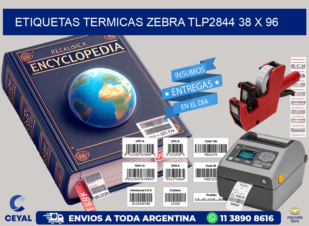 ETIQUETAS TERMICAS ZEBRA TLP2844 38 x 96