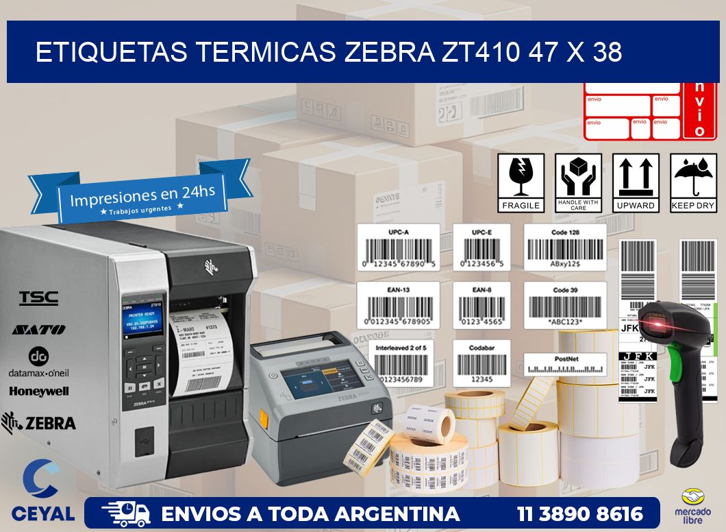ETIQUETAS TERMICAS ZEBRA ZT410 47 x 38
