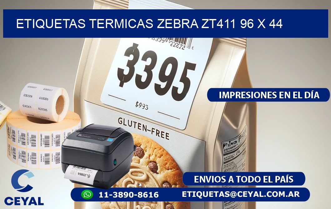 ETIQUETAS TERMICAS ZEBRA ZT411 96 x 44