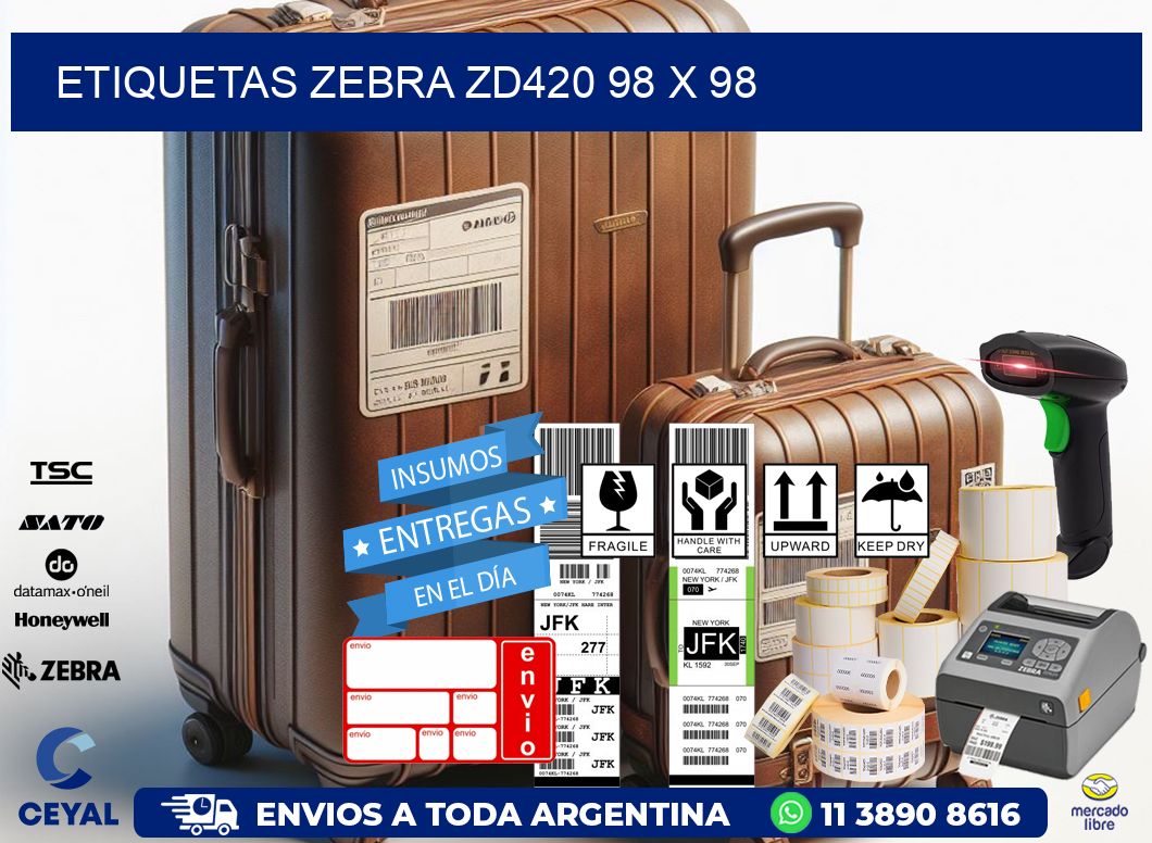 ETIQUETAS Zebra ZD420 98 x 98