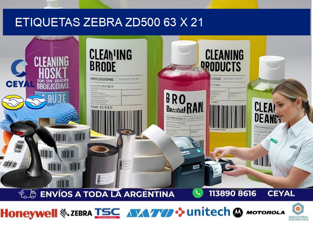 ETIQUETAS Zebra ZD500 63 x 21