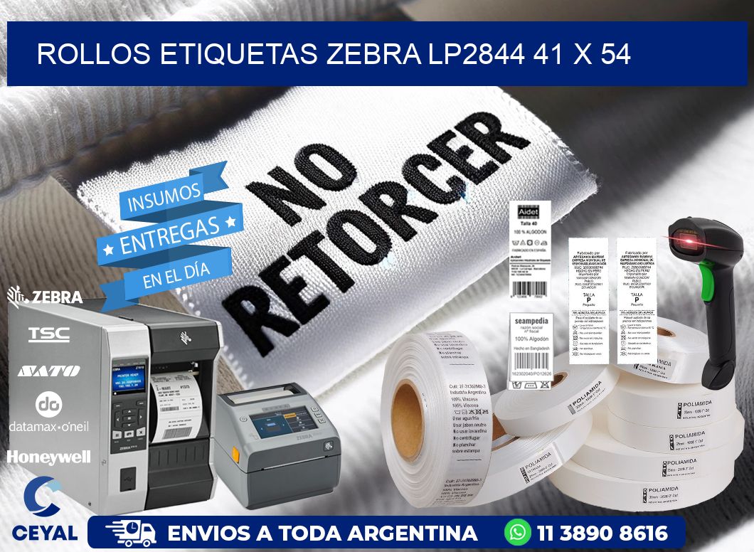 ROLLOS ETIQUETAS Zebra LP2844 41 x 54