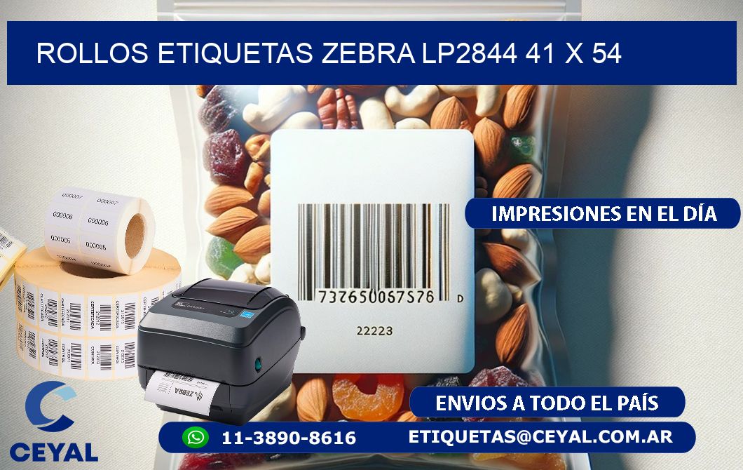 ROLLOS ETIQUETAS Zebra LP2844 41 x 54