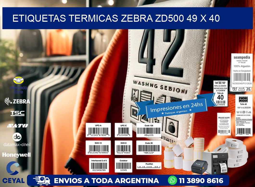 ETIQUETAS TERMICAS ZEBRA ZD500 49 x 40