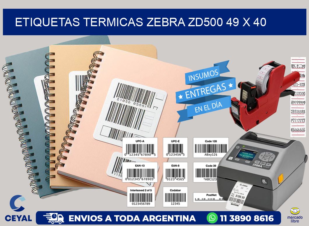 ETIQUETAS TERMICAS ZEBRA ZD500 49 x 40